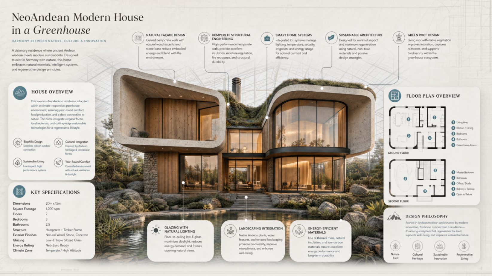 NeoAndean Modern House in a Greenhouse